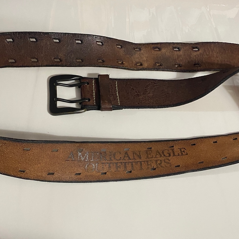 American Eagle Outfitters Genuine Leather Belt, Sz 38, Neutral, Vintage - Picture 4 of 11